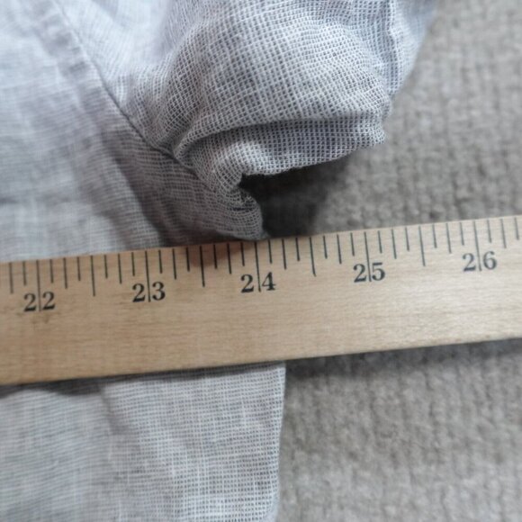 ExOfficio Shirt Large Gray Tab Sleeves Snap Front Insect Shield Vented Nylon - Picture 14 of 14